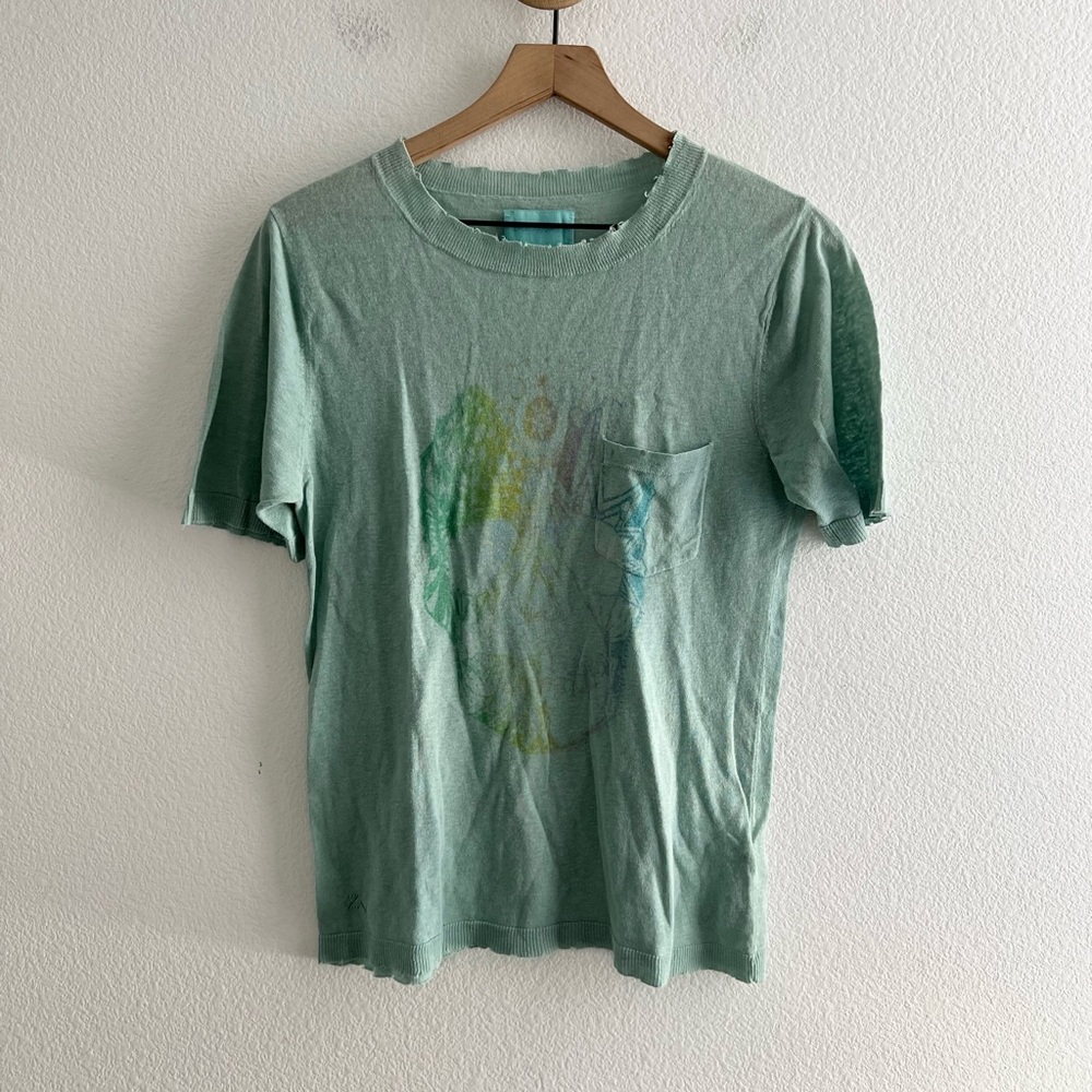 Zadig & Voltaire Gina Skull Linen Blend Pocket Tshirt